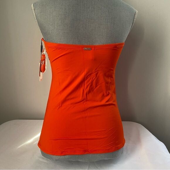 Calvin Klein Hardware Convertible Tankini Top Orange Size S - Picture 2 of 2